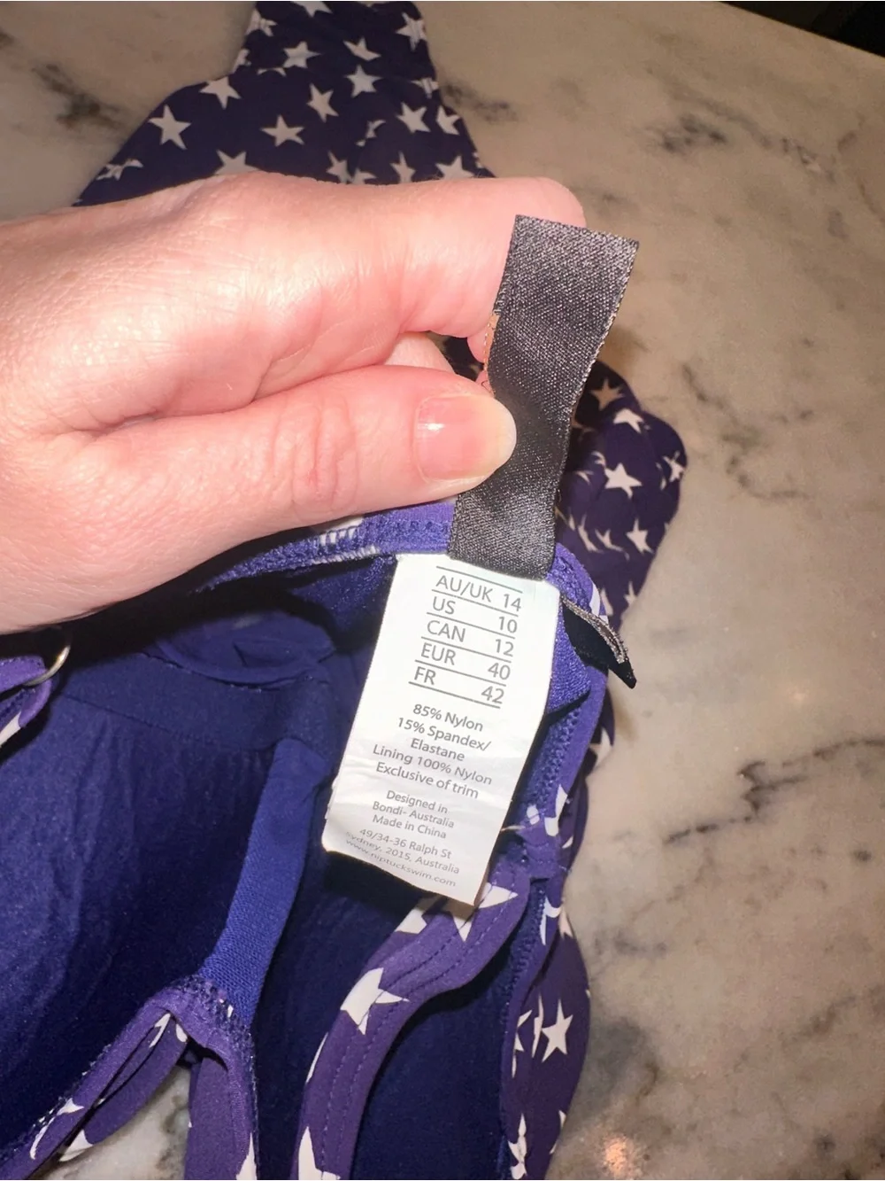 Nip Tuck Size 10 Navy‎ Star Print One-Piece Swimsuit